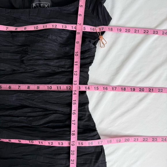 Vintage Alex Evenings Black Crinkle Cocktail Formal Maxi Mermaid Dress Size 12 - Picture 15 of 16